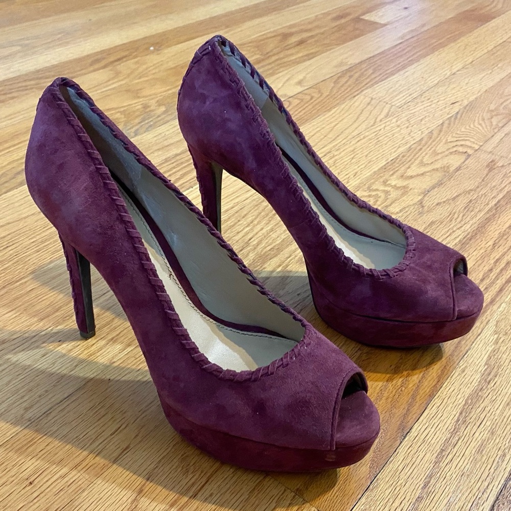 Antonio Melani Suede Heels Braided Detail